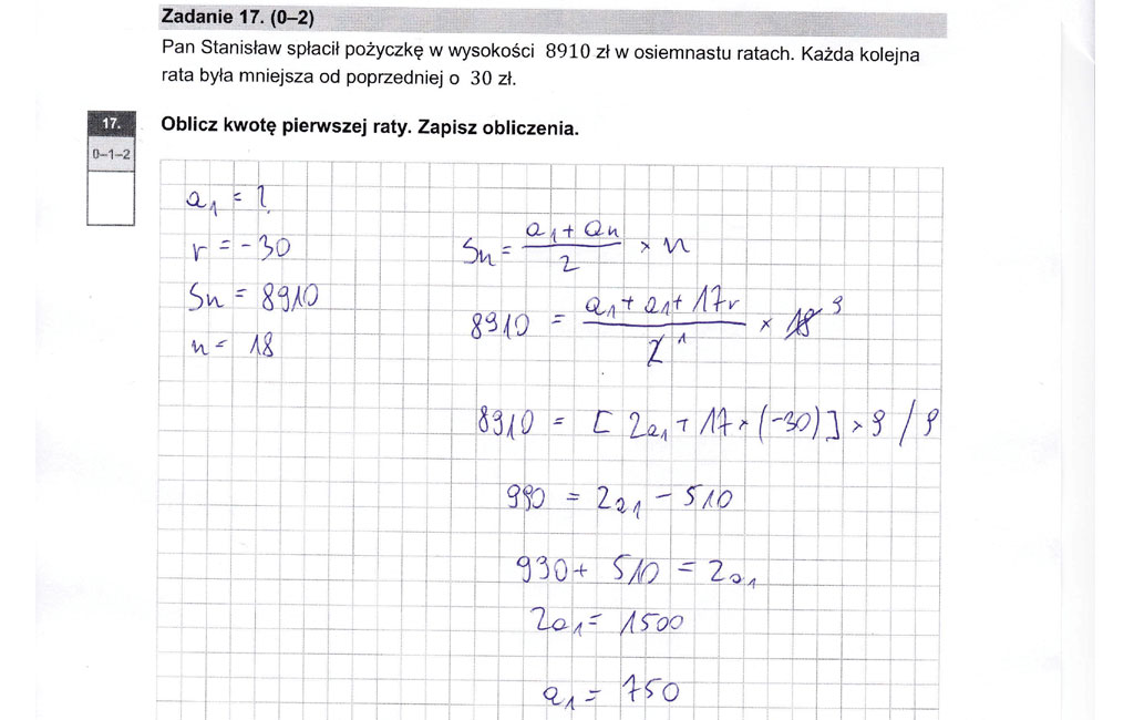 matura 2023 matematyka odpowiedzi zadanie 17